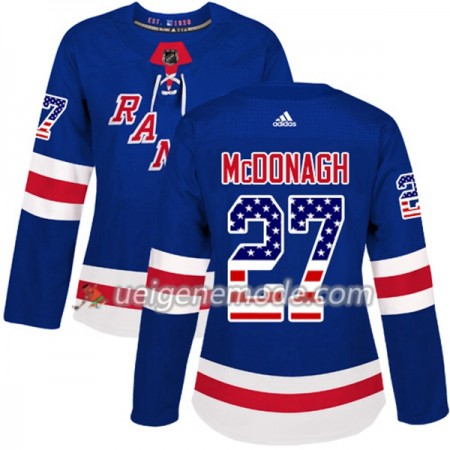 Dame Eishockey New York Rangers Trikot Ryan McDonagh 27 Adidas 2017-2018 Blue USA Flag Fashion Authentic